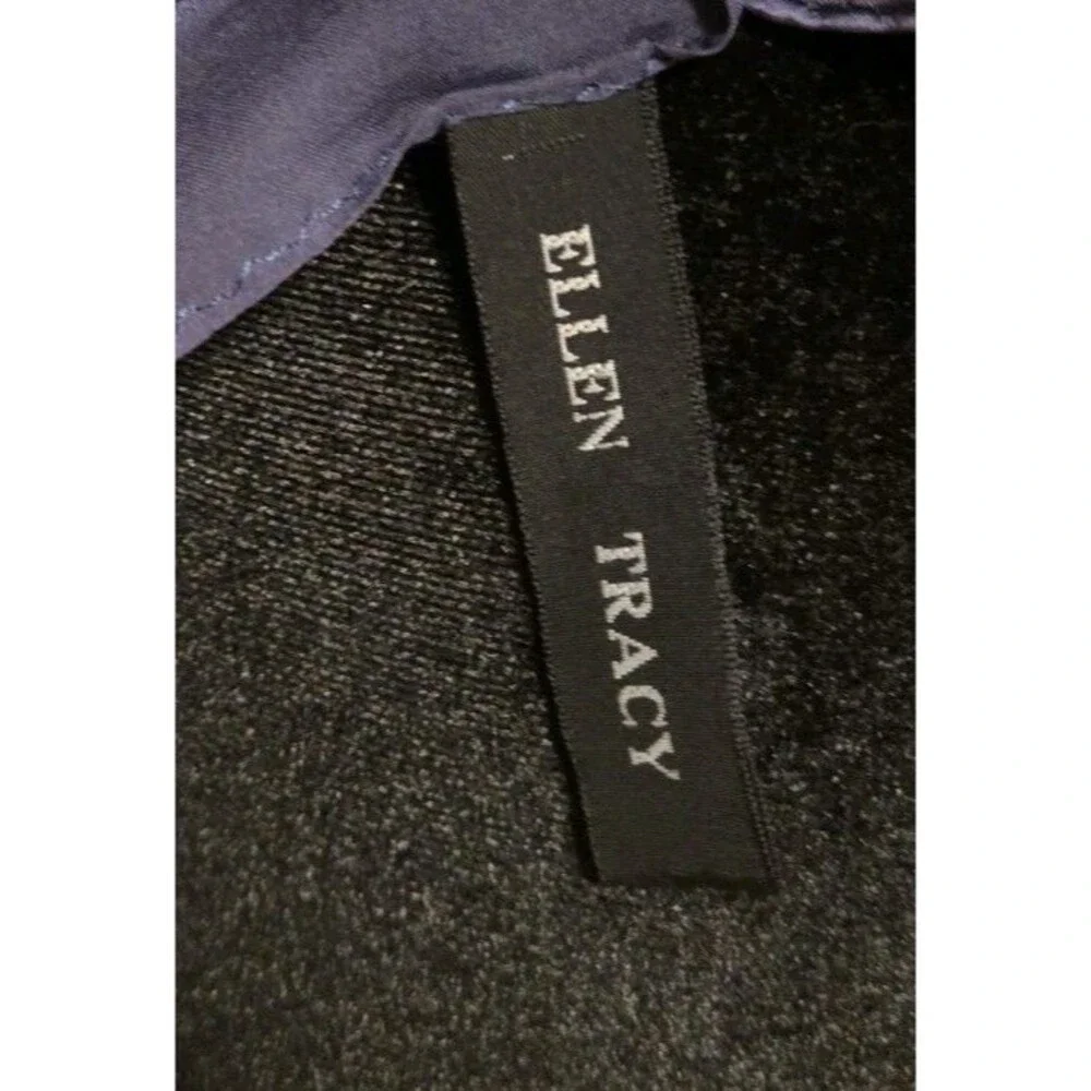 Ellen Tracy Unisex Silk Satin Plaid Square Scarf in Blue Gray Black